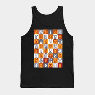 Andean Tribal and other styles Llama Face Check Checker Pattern Tank Top